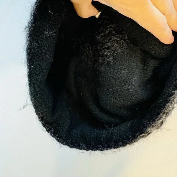 Pleau Women’s Beanie Dark Gray With Fur Pompom Fleece Lined Medium - Picture 2 of 7